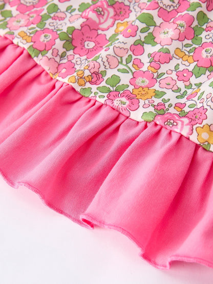 "DADDY'S GIRL" Bow Embroidered Ruffle Collar Girl Dress