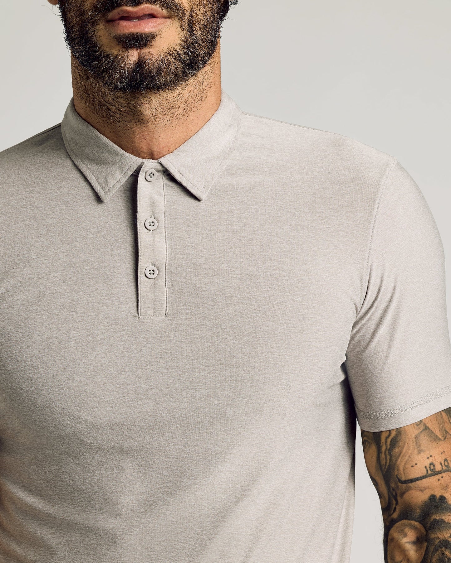 Light Heather Gray Short Sleeve Tall Active Polo