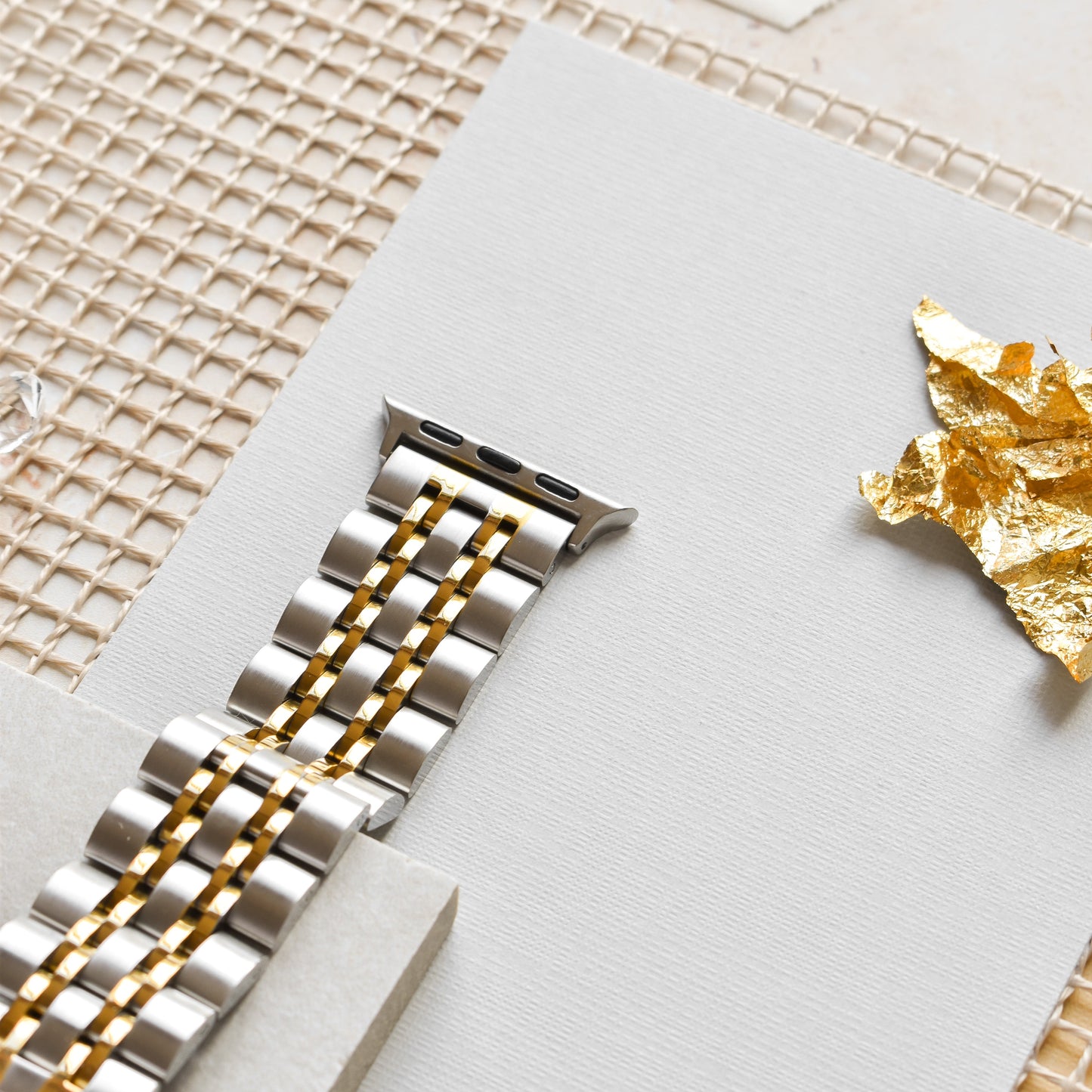 Stainless Steel Apple Watch Strap - Silver & Gold