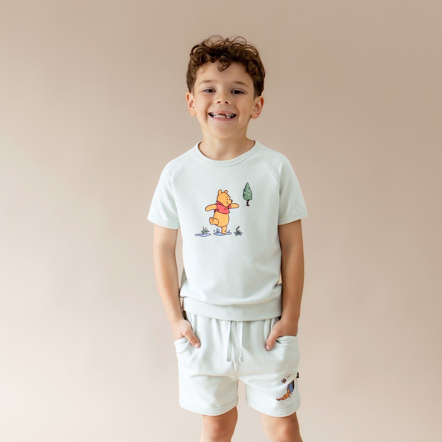 Short Sleeve Jogger Set in Winnie the Pooh on Dew