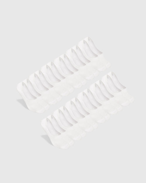White Never Show Socks 12-Pack