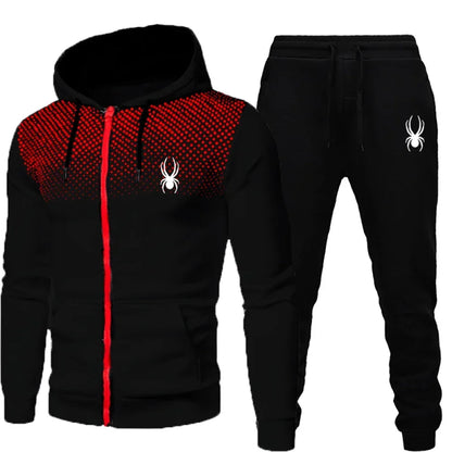 2025 popular two-piece men's sportswear jogging suit sportswear hooded sweatshirt zipper sweatshirt autumn and winter clothing