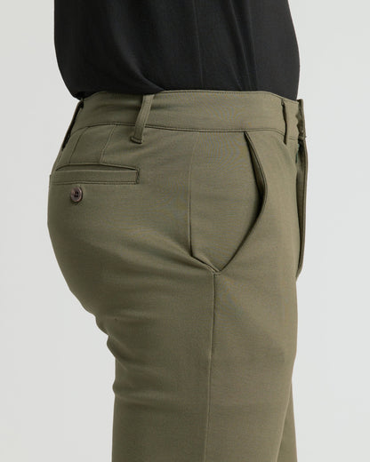 Military Green Slim Comfort Knit Chino Pant