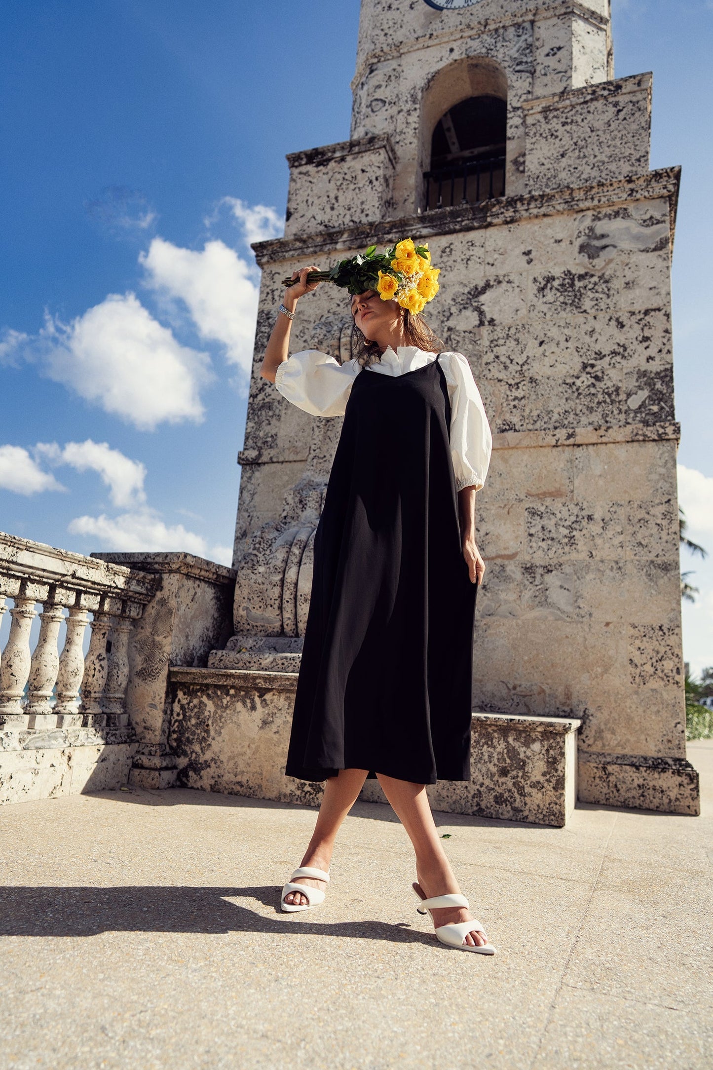 V STRAPPY SLIP DRESS