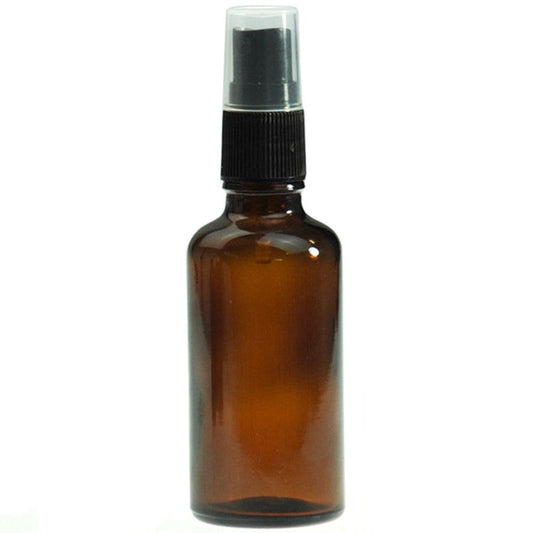 Amber Glass Bottle with Black Atomiser - 50ml