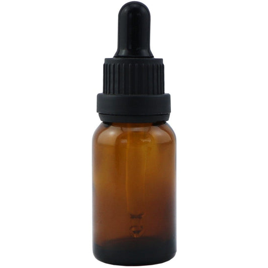 Amber Glass Bottle with Black Dropper - 15ml