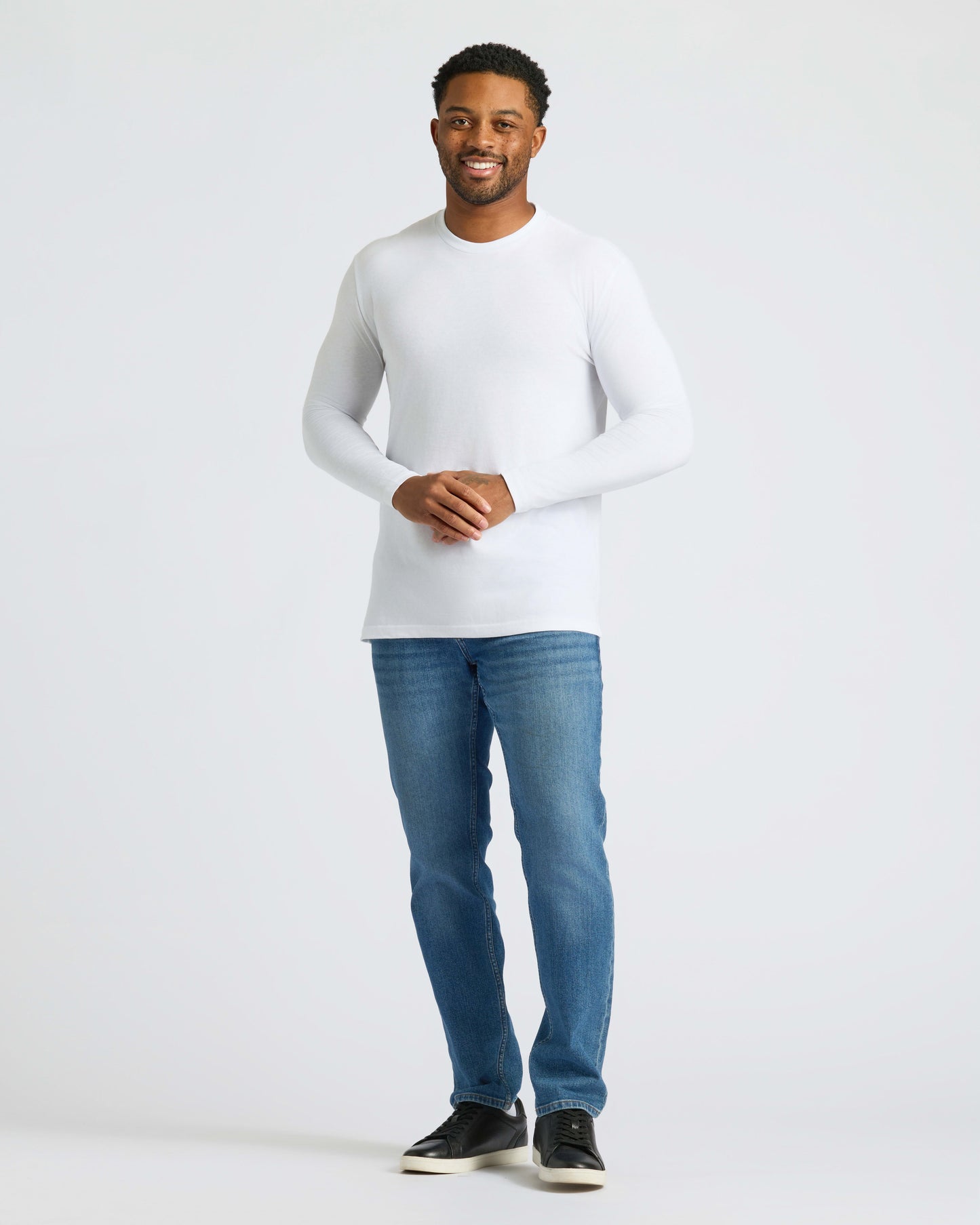 White Classic Long Sleeve Crew Neck 10-Pack