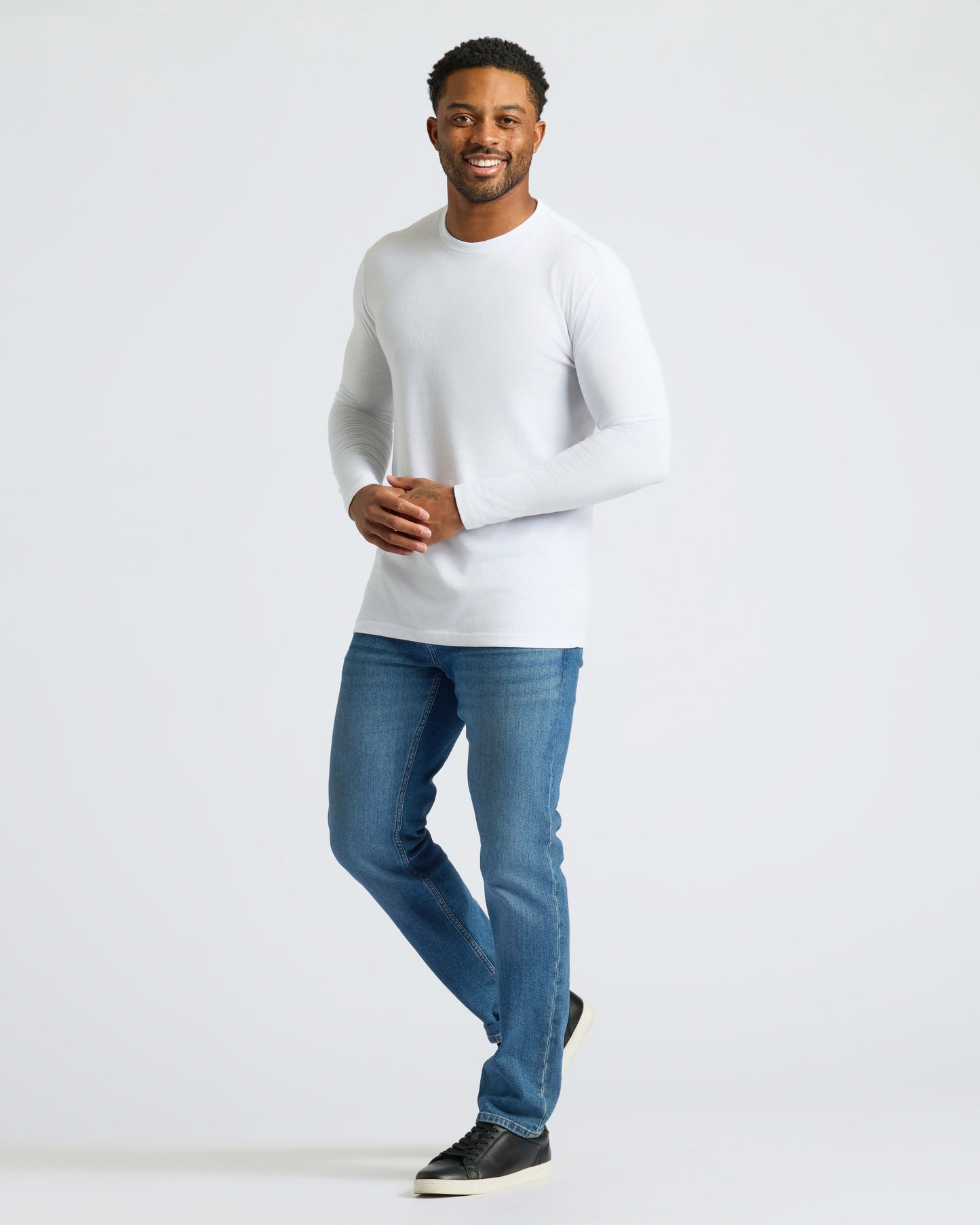White Classic Long Sleeve Crew Neck 10-Pack