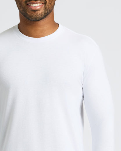 White Classic Long Sleeve Crew Neck 10-Pack
