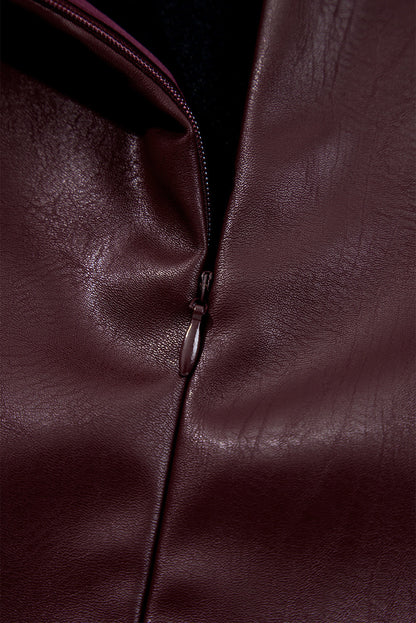 Wild Ginger Vegan Leather Sleeveless Mini Dress
