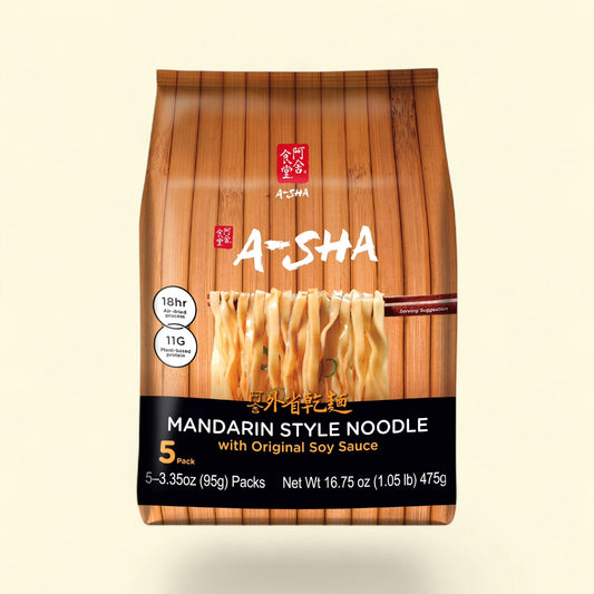 Asha Mandarin Ramen Noodles, Medium Width, 16.75 oz, 5 Count