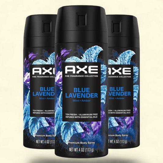 AXE Premium Deodorant Body Spray, Blue Lavender, 4 oz., 3 pk.